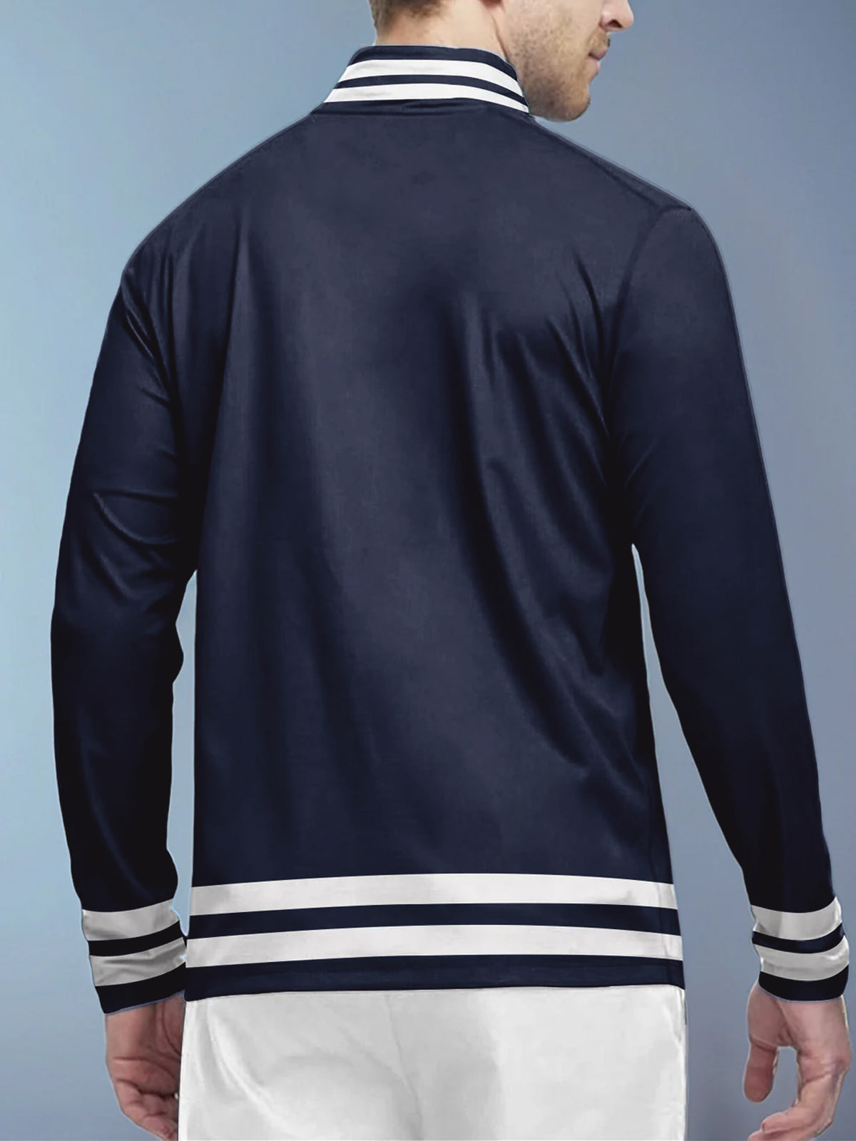 Playful Nautical Men's Golf Shirt Quarterzip UPF50+