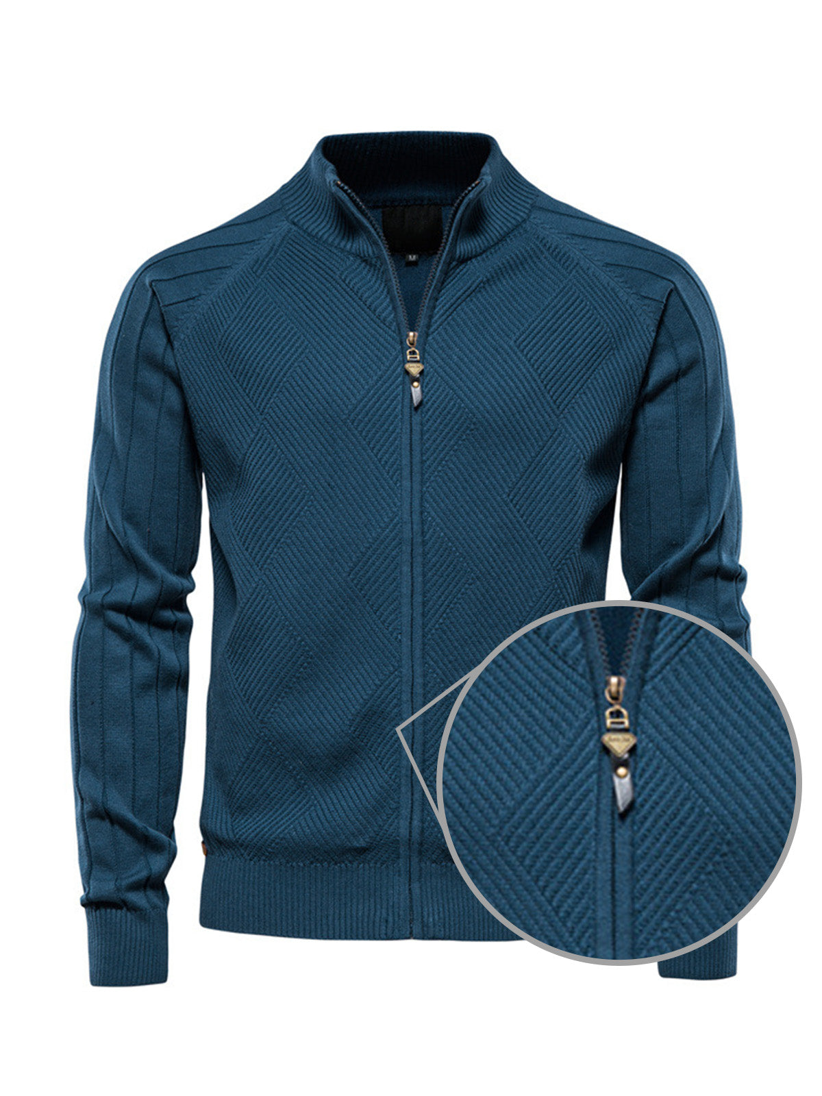 More Than Basic Men's Golf Knit Full Zip Cardigan