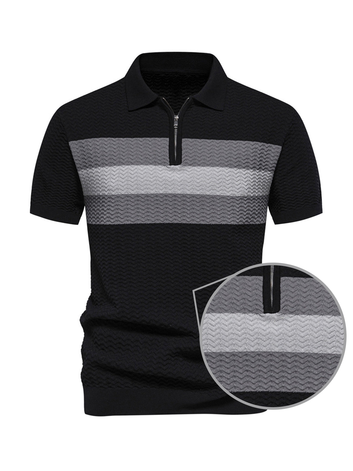 More Than Basic Men's Knit Golf Shirt Quarterzip