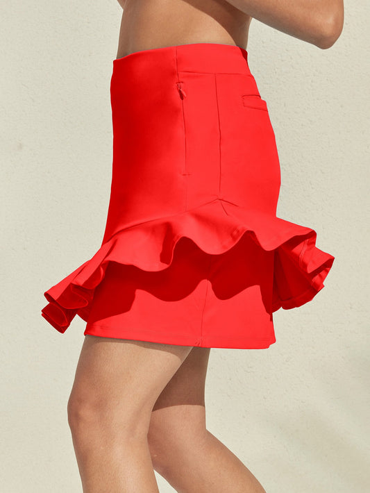 More Than Basic 19 Inch Ruffle Skort UPF50+