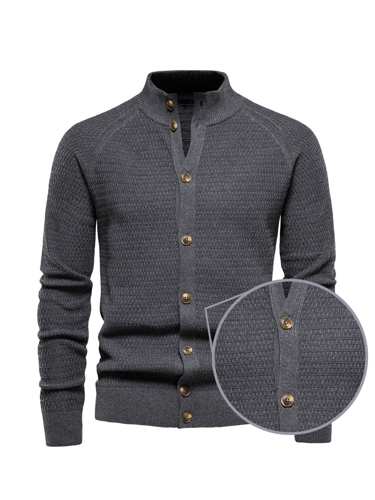 More Than Basic Men's Golf Knit Button Up Cardigan